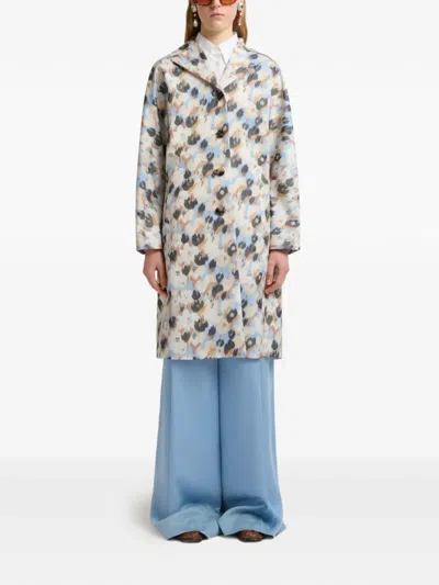 Marni Printed Button Parka Coat In Multi