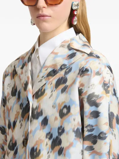 Marni Printed Button Parka Coat In Multi