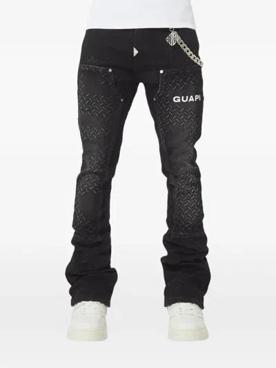 Guapi Texturized Carpenter Jeans In Black