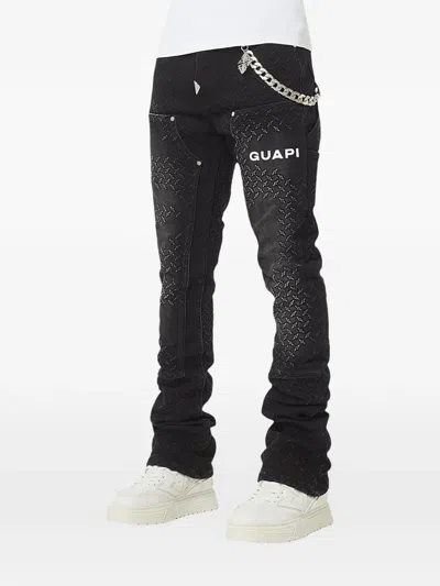 Guapi Texturized Carpenter Jeans In Black