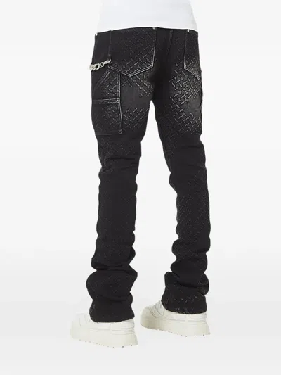 Guapi Texturized Carpenter Jeans In Black