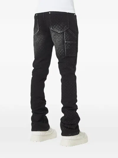 Guapi Texturized Carpenter Jeans In Black