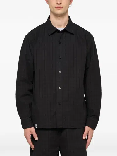 Edwin Sebastian Stripe-pattern Shirt In Black