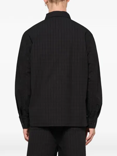Edwin Sebastian Stripe-pattern Shirt In Black