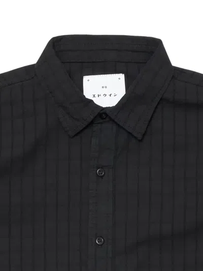 Edwin Sebastian Stripe-pattern Shirt In Black