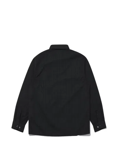 Edwin Sebastian Stripe-pattern Shirt In Black