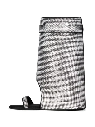 Givenchy Lock Ankle Sandals In Silver