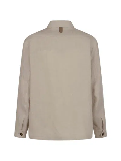 Canali Buttoned Flap-pocket Jacket In Brown