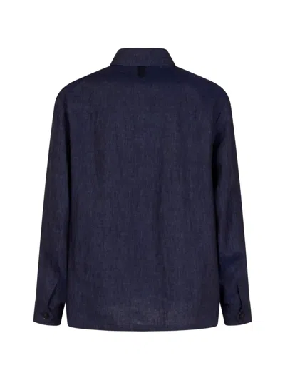 Canali Flap-pocket Jacket In Blue