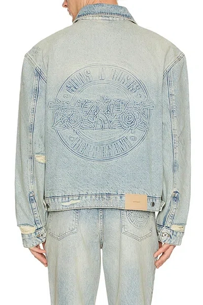 Represent Buttoned Denim Jacket In Blue