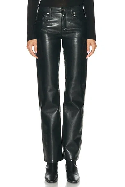 Agolde Recycled Leather Kick Boot In Black