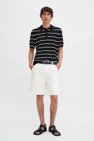Filippa K Striped Mesh Polo In Multi