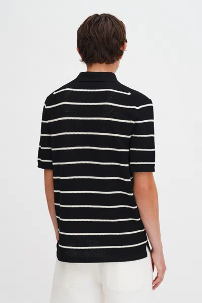Filippa K Striped Mesh Polo In Multi