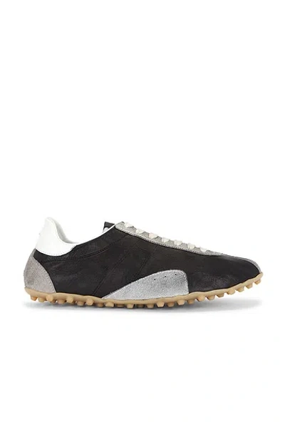 Maison Margiela Sneakers Sprinters In Suede And Leather With Vintage Finish In Black