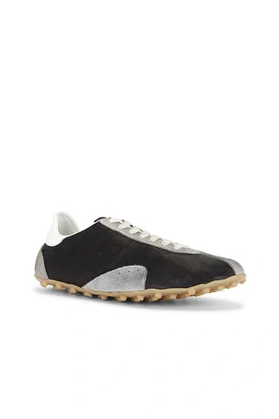 Maison Margiela Sneakers Sprinters In Suede And Leather With Vintage Finish In Black