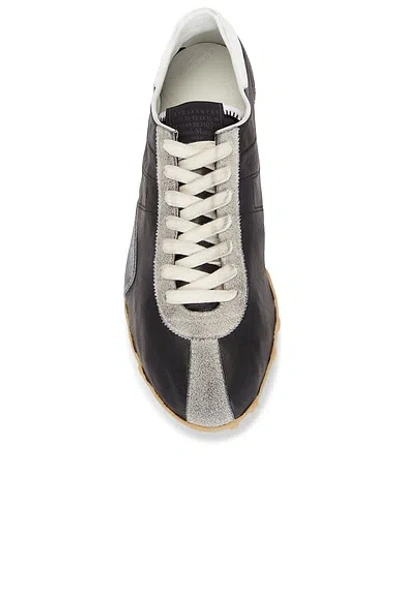 Maison Margiela Sneakers Sprinters In Suede And Leather With Vintage Finish In Black