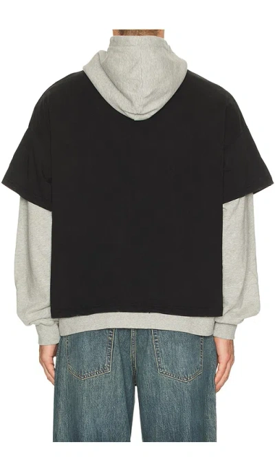 Found Double Layer Hoodie In Black