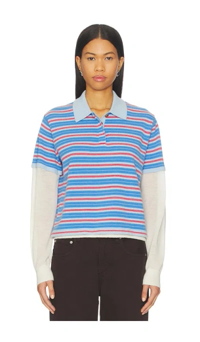 Guest In Residence Lightweight Cashmere Polo Shirt For Women In Blue