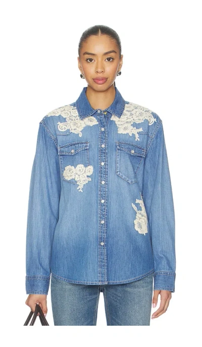 Loveshackfancy Kelith Shirt In Blue