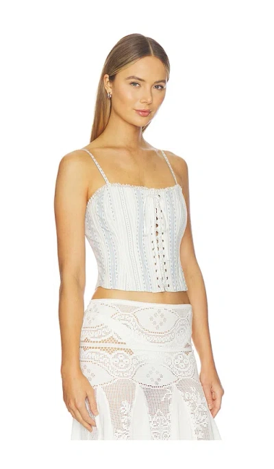 Loveshackfancy Bensen Bustier Top In Neutral