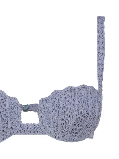 Blumarine Openwork Bra Top In Blue
