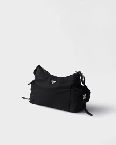 Prada Explore Triangle Logo Nylon Messenger Bag In Black