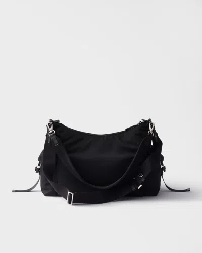 Prada Explore Triangle Logo Nylon Messenger Bag In Black