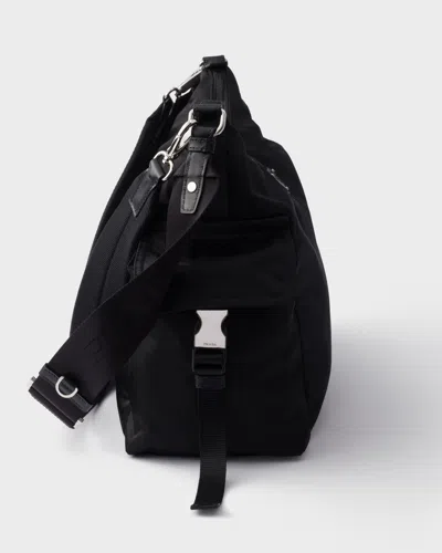 Prada Explore Triangle Logo Nylon Messenger Bag In Black
