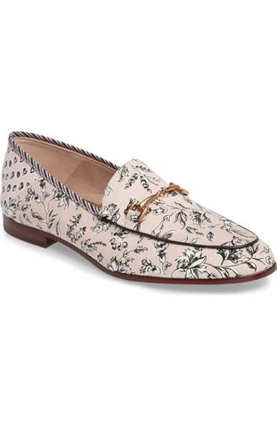 Sam Edelman Woman Loraine Leather-trimmed Printed Canvas Loafers Baby Pink In Primrose Leaf Print Fabric