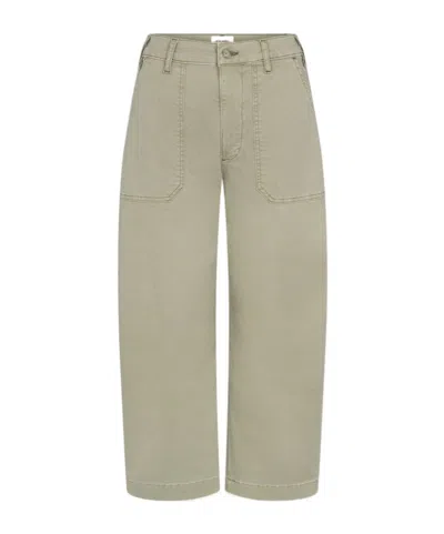 Frame The Ranger Crop Wide Leg Utility Pants In Green