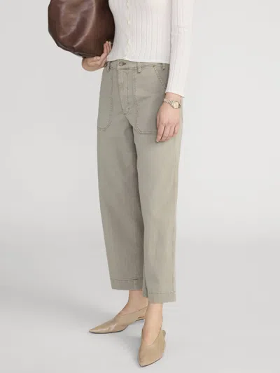 Frame The Ranger Crop Wide Leg Utility Pants In Green