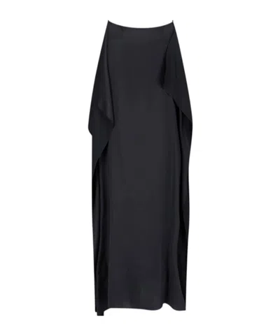 The Row Sleeveless Kylo Dress With Draped Midi Cut In Black