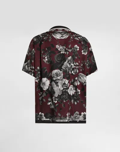 Dolce & Gabbana Bouquet Fiori Short Sleeve Notched Collar Shirt In Multi
