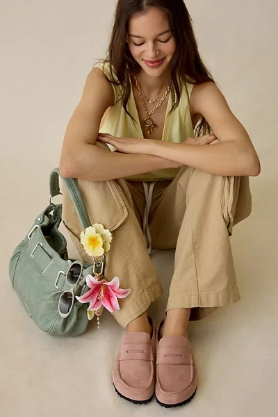 Birkenstock Naples Wrapped Suede Mules In Pink