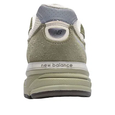 New Balance White And Green Made In Usa 990v4 Sneakers In Multi