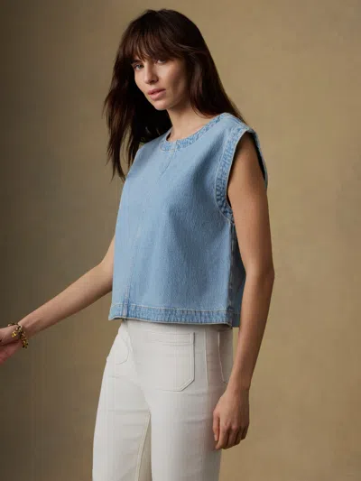 Faherty Solstice Denim Shell Top In Red