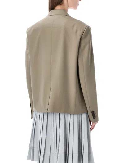 Low Classic Structured Tailored Jacket Clean Line Design In Brown