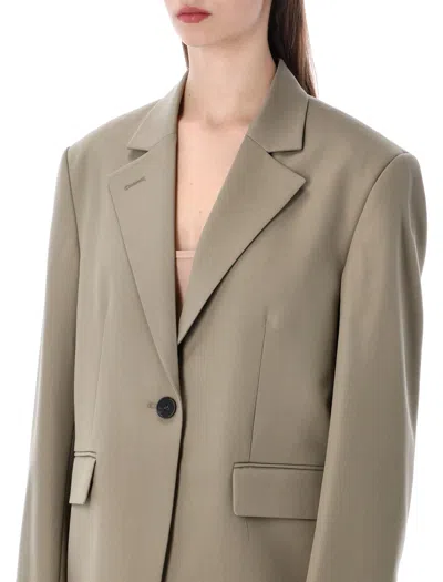 Low Classic Structured Tailored Jacket Clean Line Design In Brown