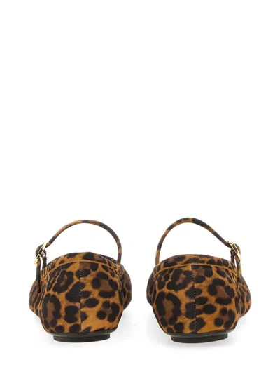 Gianvito Rossi Brown Carla Flats In Animal Print