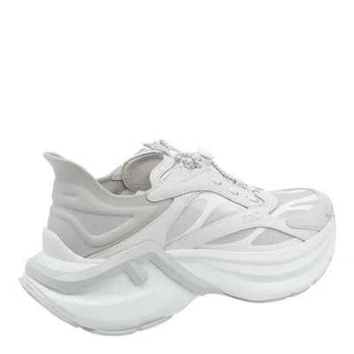 Fendi Light Mesh Sneakers Chunky Sole Pull Tab In Gray