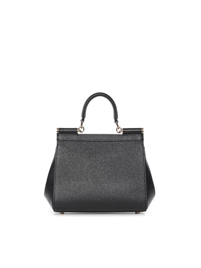 Dolce & Gabbana Black Handbag With Adjustable And Removable Shoulder Strap And Logo Plaque On The Front In Grained L