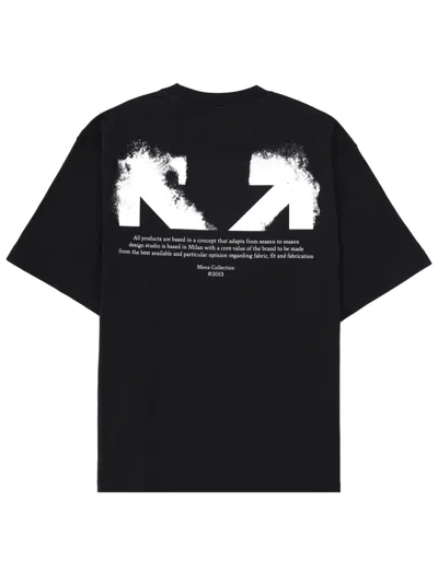 Off-white Slim Fit Scratch Arrow Graphic T-shirt In Black
