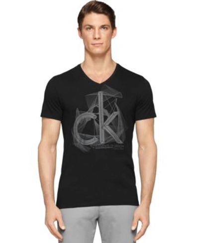 Calvin Klein Ck One Logo Graphic Slim-fit T-shirt In Black