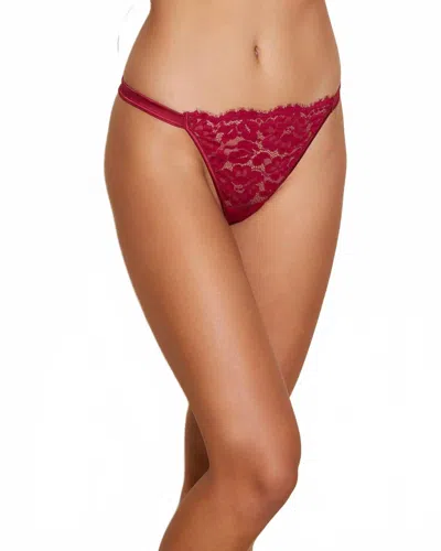 Cosabella Magnolia String Bikini Bottom In Deep Ruby In Multi
