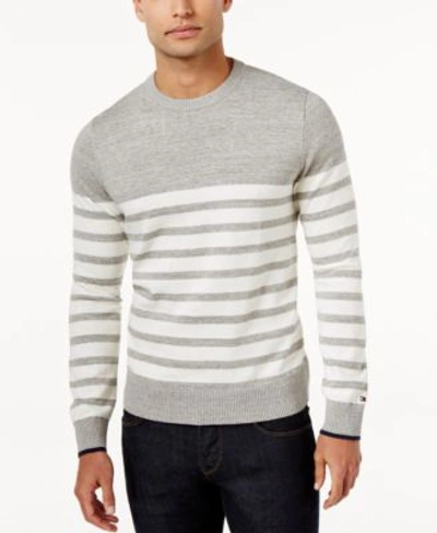 Tommy Hilfiger Men&#039;s Big &amp; Tall Scout Striped Sweater In Silver Heather