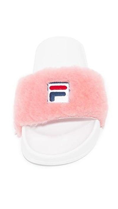 Shop Baja East X Fila Slides In Light Pink