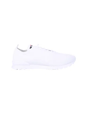 Kiton Fits Mesh Sneakers Rubber Sole Pull Tab In White