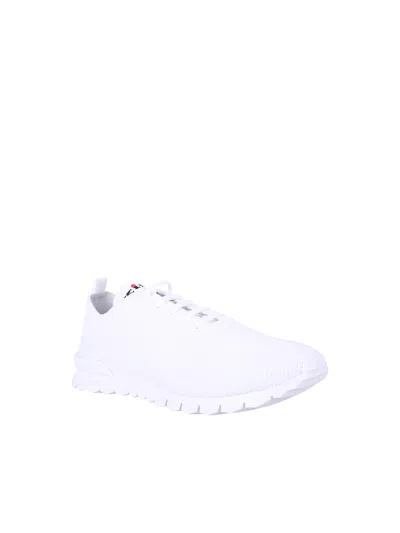 Kiton Fits Mesh Sneakers Rubber Sole Pull Tab In White