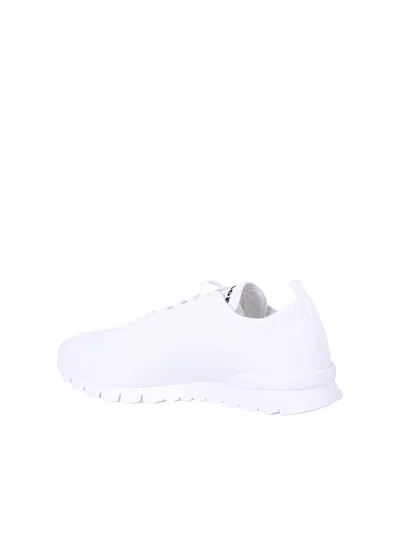 Kiton Fits Mesh Sneakers Rubber Sole Pull Tab In White