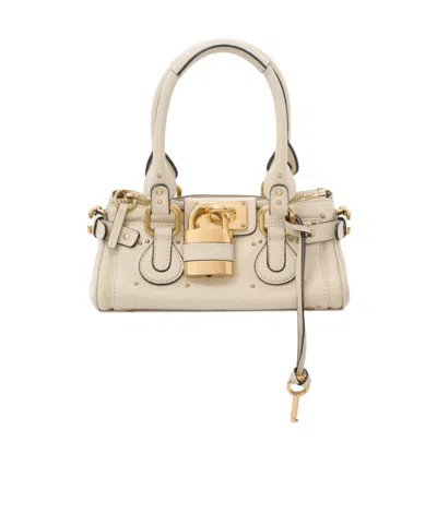 Chloé Paddington Embellished Textured-leather Tote In Pink
